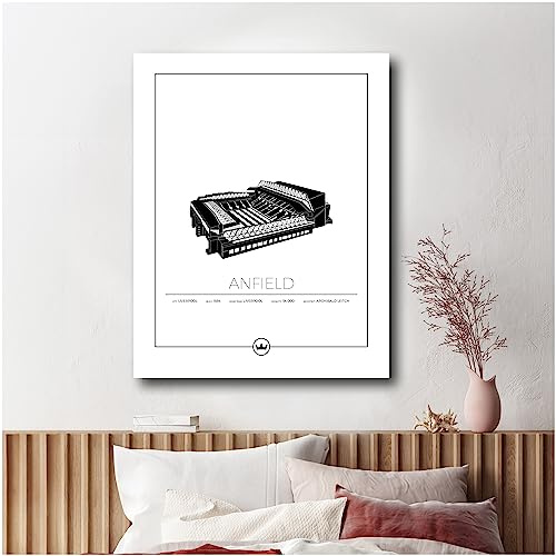 Sverigemotiv Fußballstadion-Wandkunstdruck – Fußballgeschenke für Jungen, Mädchen, Männer – Beste Premier-League Fußballmannschaften – ungerahmtes Poster(Liverpool – Anfield, 40x50 cm)
