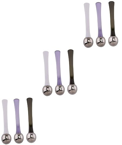 9 Piezas Cuchara De Masaje De Aleación De Zinc Espátula Cuchara Cosmética Sio Espátula De Crema Facial Rodillo De Ojos Ojeras Antiarrugas Barra De Maquillaje Cosmético