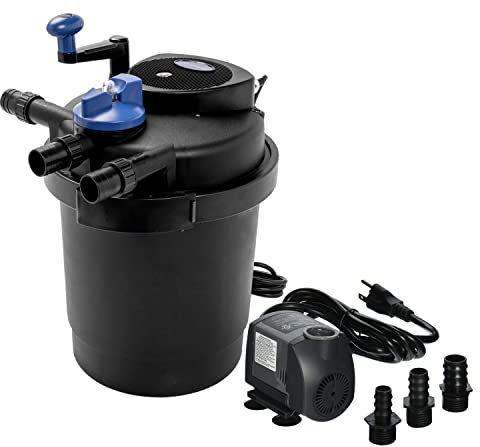 Grech CPF-2500 Pond Bio Pressure Filter UVC 13-watt Up to 1600 Gallons with 720GPH Fountain Pump