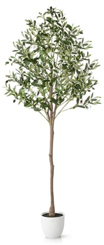 PASCH® Künstlicher Olivenbaum (180cm) - Stilvoll & Naturgetreu | Künstliche Pflanzen groß | Kunstpflanzen groß: Olive Tree | Olivenbaum künstlich groß für EIN mediterranes Ambiente