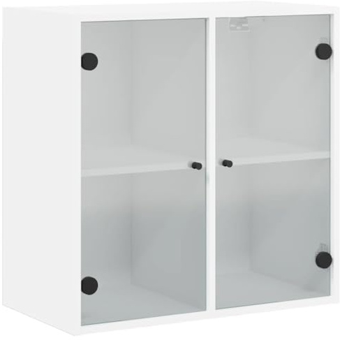 vidaXL Wandschrank mit Glastüren Weiß 68x37x68,5 cm