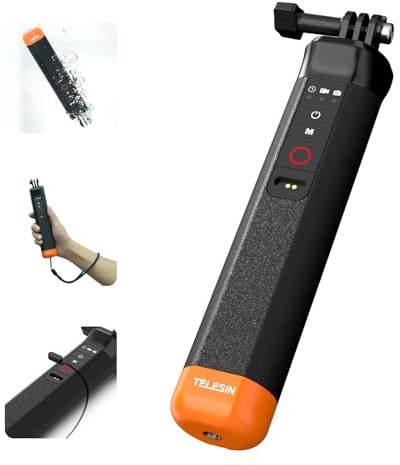 TELESIN Flytande selfiepinne med Bluetooth-fjärrkontroll för GoPro 13-8 | Kompatibel med GoPro Hero 13/12/11/10/9/8 svart vattentätt flytande handtag grepp med Bluetooth-fjärrkontroll