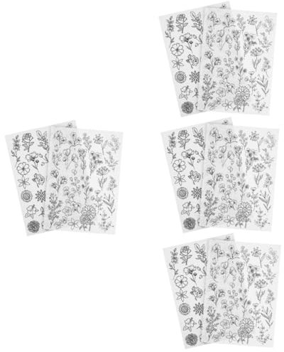 Lurrose 8blätter Wasserlösliche Stickmuster Und Stabilisatoren Stickvorlagen Aus Wasserlöslichem Vlies Für Handstickerei Projekte Und Kreative Näharbeiten