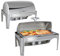 EASYROSE 9L Chafing Dish Buffet Set 2 Packs Chafers Full Size Food Warmer Buffet Server with Lid, Food Pan, Water Pan, Fuel Holder, Widened Frame Stand for Parties Buffets Catering Events