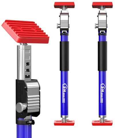 3-H Etai justerbar teleskop 40–62 cm, helt tjockt stål, blå-2 st | Max belastning 50 kg, teleskopiskt stöd för gipsskivor, dörrkarm, DIY-skåpinstallation,