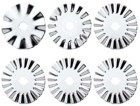 6stk 45mm Pinking-Rollschneiderklingen, Wellen Rollschneiderklingen Rollschneider Ersatzklingen für Stoff zum Quilten Nähen Basteln