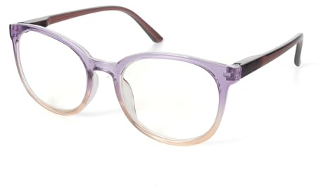 MMOWW Runder Rahmen Lesebrille Damen Herren Blaulichtfilter Brille | Federscharnier, Computerbrille, Entspiegelt