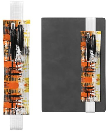 Stiftehalter aus PU-Leder mit lebhaftem Farbpaletten-Druck, verstellbares Gummiband, Stifteetui für Hardcover-Tagebücher, Notizbücher