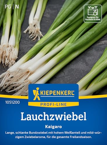 Kiepenkerl Lauchzwiebelsamen Kaigaro 1051200, Gemüsesaat | Frühlingszwiebeln mit mild-würzigem Aroma, Gemüsesamen für Freilandsaison in Topf & Hochbeet, aromatisch