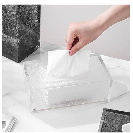 GLigeT Taschentuchhalter Haushalts-Wohnzimmer-Papierschublade, Restaurant-Desktop-minimalistische Taschentuch-Aufbewahrungsbox Kosmetiktücherbox(Weiß,Klein)