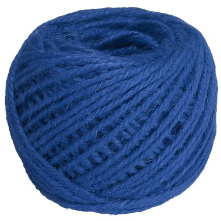 QUARKZMAN 164 Pies De Cuerda De Yute Natural, Cuerda Fina De Jardín De 3mm Cuerda De Planta De Colores para Manualidades De Arte DIY Envoltura De Regalos Decoración Embalaje Jardinería, Azul