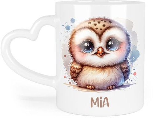Kiddle-Design Kindertasse mit Namen Personalisiert, Personalisierte Tasse Kinder mit Waschbär, Namenstasse Waschbärtasse, Kinderbecher als Geschenk zur Taufe, Geburt Weihnachten - Emaille Tasse