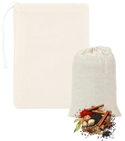 1 Pcs Cotton Fine Cloth Filter Bag, Reusable Cotton Muslin Straining Bag Fine Mesh Food Strainer FilterBag, Natural CottonFine Mesh FilterBag for Nut Milk, Juice, Cheesecloth, Yogurt