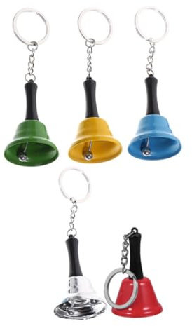 Ciieeo 5 Piezas Campanillas de Mano con Llaveros Campana de Servicio Mini para Uso Aula Decorativa y Funcional para Comedor