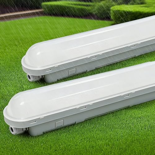 TONFFI 2er LED Feuchtraumleuchte 60cm, 18W IP65 Feuchtraumlampe [2250LM, 6000K Kaltweiß] - Verknüpfbare, für Bad, Keller, Garage, Werkstatt, Büro