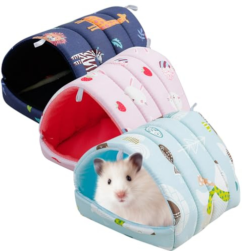 3 Stück Meerschweinchen Bett, Waschbar Kuschelsack Meerschweinchen Haus, Kuschelig Gemütliches Kleintierbetten, MeerschweinchenKuschelhöHle für Hamster Zwergkaninchen Chinchillas Lgel Frettchen