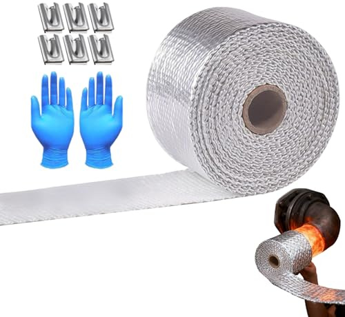 Nastro Per Avvolgimento Dei Tubi Di Scarico - 10 Metri Di Fascia Protettiva,Foglio Resistente Al Calore,Per Motociclette Automobili Veicoli A Motore Camion Silenziatori Turbine Tubi Di Scarico