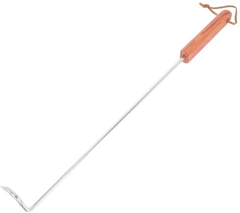 TIDTALEO Gancio per Carne Antiscivolo Manico in Legno per Barbecue, Versatile Accessorio per Grigliare Pollo e Salsicce, Facile da Pulire per Cucina all'Aperto