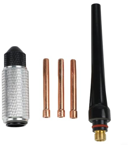 Vasiumic WIG-Schweißelektroden-Schärferhalter-Set mit 1,6 mm, 2,4 mm, 3,2 mm Spannzangen und langem Rücken, kompatibel mit Standard-WIG-Schweißbrennern
