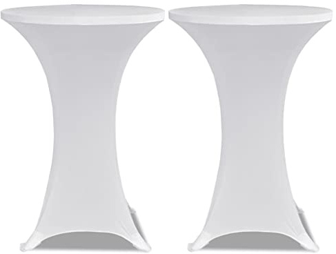 vidaXL 2 x Tischhusse für Stehtisch Stretchhusse Ø80 cm weiß