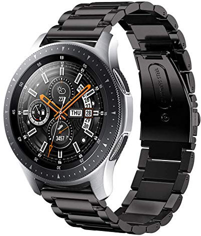 SUNDAREE Strap Compatible with Samsung Galaxy Watch 46MM SM-R800/Galaxy 3 45MM/Gear S3 Frontier/Huawei GT 3 46MM/Garmin Venu 2/AMAZFIT GTR 4,22MM Stainless Steel Metal Black Watch Band