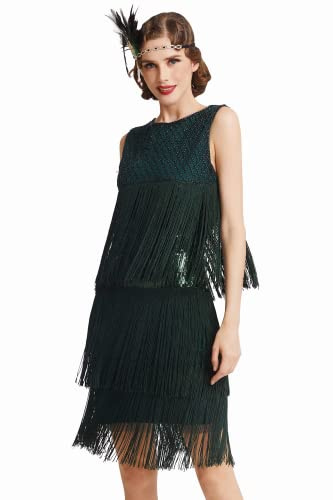BABEYOND Women's 1920s Charleston-Knee Length Dress - Flapper Gatsby Costume für Cocktail Party