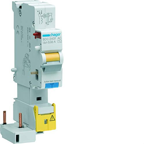 bloc différentiel - phase + neutre - 40a - 30 ma - type hi - hager bdh240f