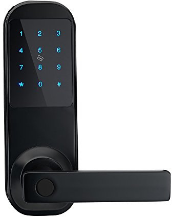 Haifuan - Cerraduras digitales con pantalla táctil y Bluetooth, desbloqueo por aplicación, código, tarjeta y llave（HFAM10B-R-ORB）