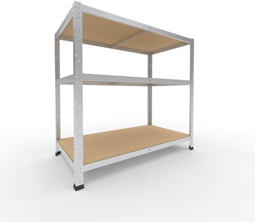 shelfplaza Home 100x110x60cm Schwerlastregal verzinkt mit 3 Böden x 175kg | Kellerregal · Lagerregal · Metallregal · Regale für Kellerraum · Steckregal · Abstellraum Regal
