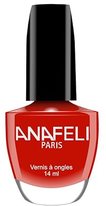 Vernis à Ongles ANAFELI - Rouge éclatant n° 07 - Pinceau large pour une application facile