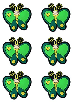 CcHhyyt Mystisches Garten Serie Cartoon Form Weiche Gummi Knöpfe Für Kinder Mädchen Jungen Schrankgriff Schubladenknöpfe Für Kinderzimmer Schränke Spielzeug 6 Stück (Grüner Schmetterling)
