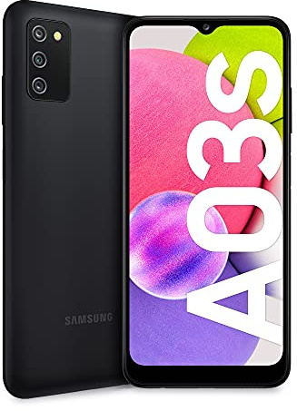 Samsung Galaxy A03s Smartphone Android, Display Infinity-V HD+ da 6,5 Pollici, 3 GB di RAM e 32 GB di Memoria Interna Espandibile, Batteria da 5.000 mAh, Nero [Versione Italiana] (Ricondizionato)