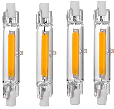Aoxdi R7s Ampoule LED linéaire 78 mm, 5W, J78, Blanc Chaud 3000K, Lumière | R7s COB LED Lampe, AC220-240V, Lot de 4
