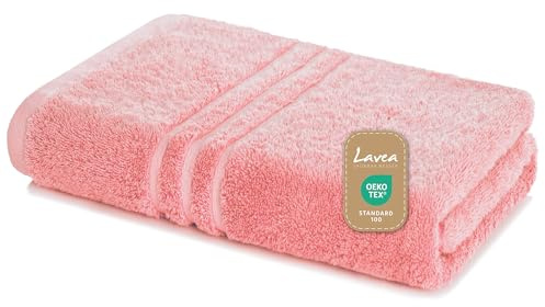 Lavea® Saunatuch Saunahandtuch 80x200cm - Pastellrosa, 500gr/m², 100% Baumwolle