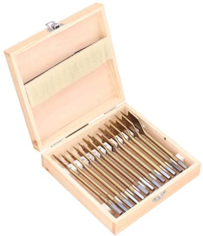 Yuecoom 13 Stück Spatenbohrer, 6-35 mm Titanbeschichtung Kohlenstoffstahl-Paddel-Flachbohrer, Spatenbohrer-Set aus Kohlenstoffstahl für die Lochschneider-Holzbearbeitung