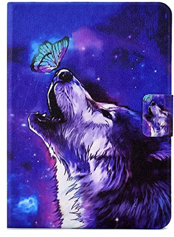 Bspring Hülle für All-New Fir-e HD 8 & 8 Plus (12th/10th Generation, 2022/2020) Ultradünn leicht Schutzhülle mit Auto Wake Up aus Kunst Leder Cover Hülle,Wolf