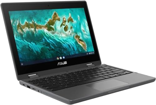 ASUS Chromebook Flip CR1 CR1100 11.6 HD 2-in-1 Touchscreen Notebook Computer, Intel Celeron N5100 1.1GHz, 8GB RAM, 32GB eMMC, Chrome OS, Dark Gray