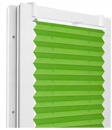 Fenster DEKOR - Plissee Klemmfix ohne Bohren Breite 40 cm x Höhe 140 cm - Fenster Plissees innen Grün - Faltrollo Blickdicht - Faltrollos einfach zu montieren - Blissett Rollo