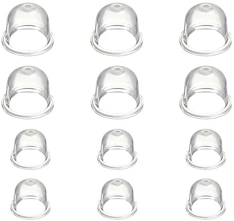 KVBUCC 12 PCS 19mm and 22mm Carburetor Cups, Fuel Primer Bulb Pump, Petrol Fuel Injector for Chain Saw, Blower, Lawn Mower (Clear)