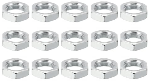 PATIKIL M20x1.5 Stahl Sechskantmuttern 15 Pack Metrische Gewinde Verzinkt Beschläge Muttern Schraube Bolzen Befestigungsteile für Lampen Maschinen Reparatur 9mm Höhe