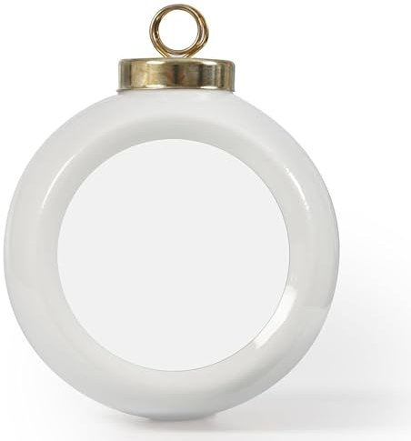 Smartphoto Weihnachtskugeln - personalisiert mit Foto Ihrer Wahl - Weihnachtsdekoration - Geschenkidee Weihnachten - 2er Set - Weiß