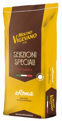 Molino Vigevano | Farine Professionali | aRoma Farina 0 per Pinsa, Pala alla Romana e Pizza in Teglia, Ideale per Preparazioni dalle Medie Lievitazioni | Confezione da 10 kg