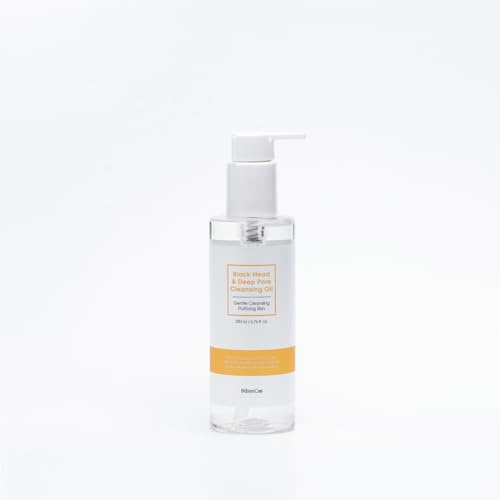 BibimCos Reinigungsöl für Mitesser und Tiefe Poren Korean Skincare, Entfernt Effektiv Make-up, Unreinheiten und Uberschüssiges Öl, Feuchtigkeitsspendend, für Alle Hauttypen, Vegan, 200ml