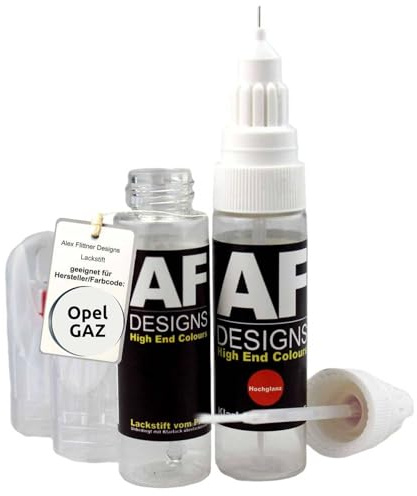 Alex Flittner Designs Lackstift-Set für Opel SCHNEEWEISS GAZ | Lackstift Set geeignet für Farbcode: GAZ und Farbname: SCHNEEWEISS