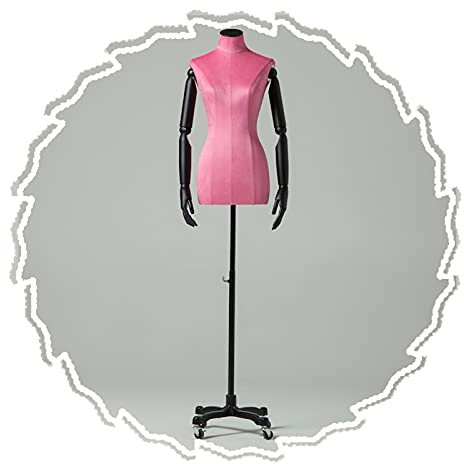 VNNHGB Weiblicher Schaufensterpuppen-Torso-Körper, Dummy-Modellbüsten mit massiven Holzarmen, höhenverstellbare Schaufensterauslage für Bekleidungsgeschäfte, leicht zu bewegen, 3 Stile (P