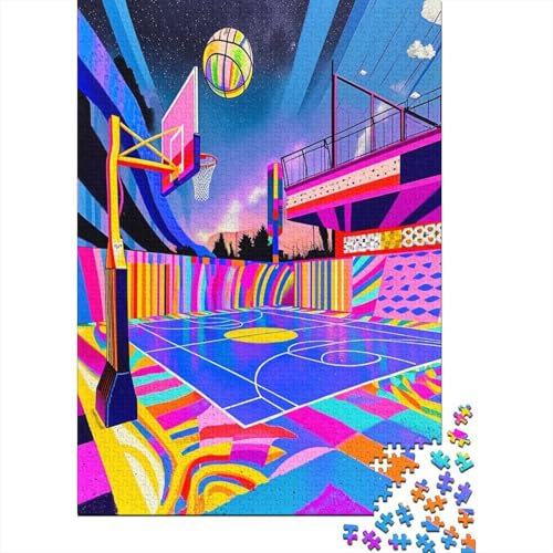 Basketball Court 1000 Stück Puzzles Für Erwachsene Teenager Ein Herausforderndes Rätsel Für Erwachsene Und Kinder Ab 12 Jahren 1000pcs (75x50cm)