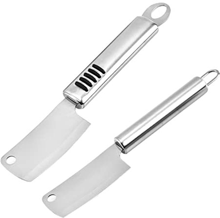 SHOWERORO 2stücke Teiliges Mini Hackmesser Aus Rostfreiem Edelstahl Multifunktional Mit Rutschfestem Griff Kompakt Für Küche Zuhause Gastronomie Und Käse-butter-zubereitung
