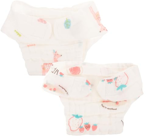 ANDRESLAD 2 Stück-pack Waschbare Baumwoll Windelhosen Für Mädchen Babywindeln Saugfähig Atmungsaktiv Töpfchentraining Kleinkinder