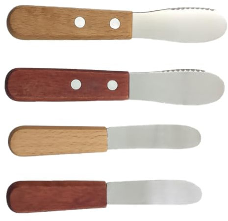 Amosfun 4stücke Backschneider Mit Holzgriff Und Edelstahlschabern Für Küche Und Zuhause Backkuchenschaber Und Butterschneider Für Schneiden