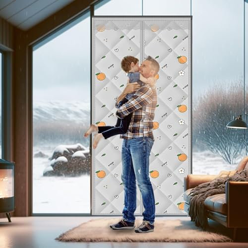 Tende per Porte Termiche 120 x 250 cm Anti Freddo, Oscuramento, Insonorizzazione Zanzariere Magnetiche per Porte Finestre per Porte Balcone Porta Esterna Soggiorn, B